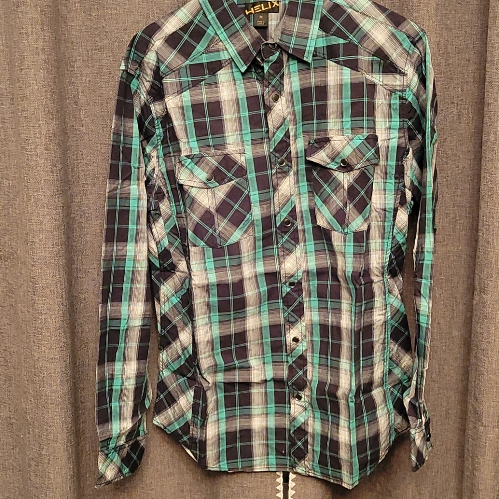 Men's Helix Athletic Fit button up long sleeve